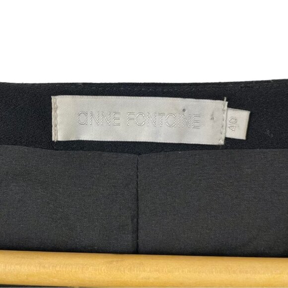 Anne Fontaine Black Ecrin Ruffle Trim Zip Front Jacket Size 40/ M - Picture 6 of 7